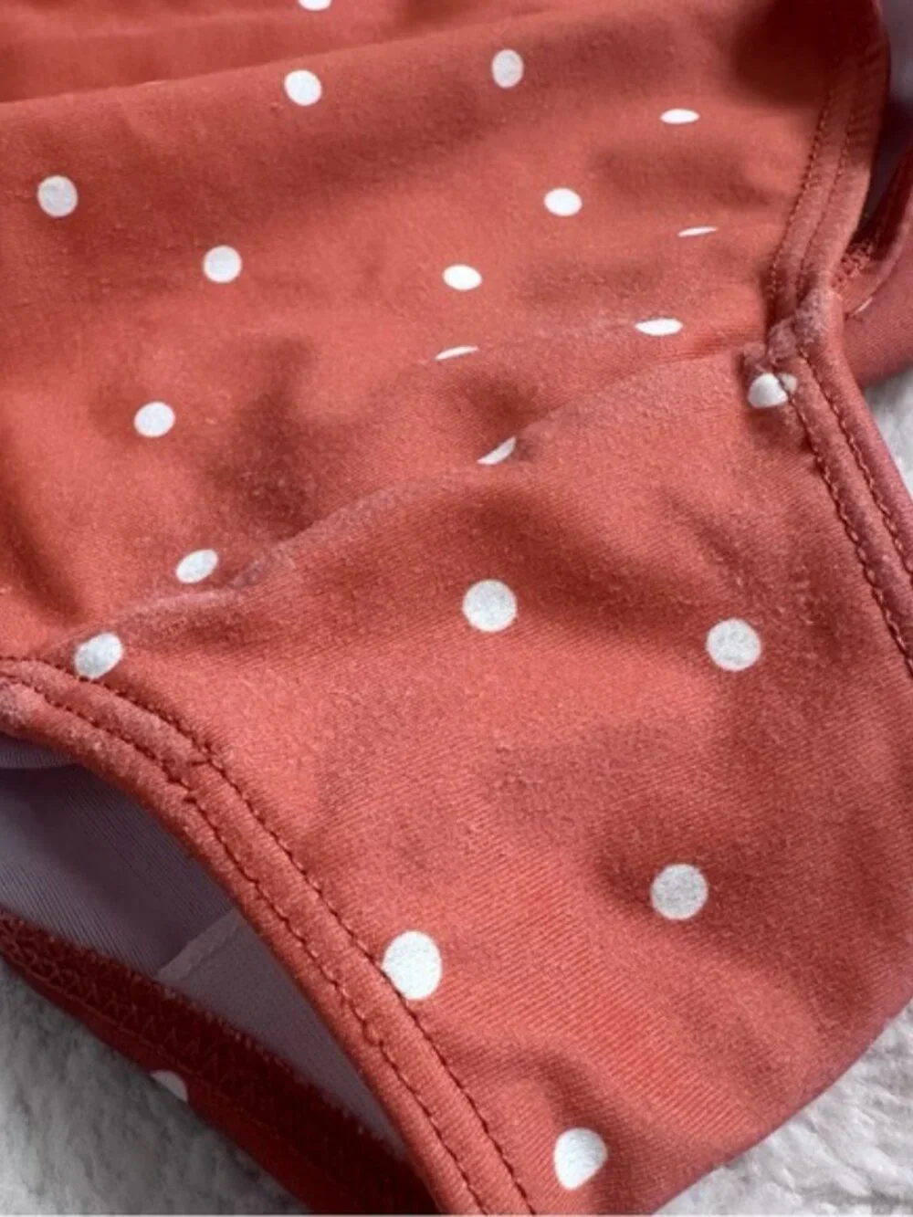 H&M | Brick Red Dot Flounce Detail Swimsuit | Size 18 Months/2T
